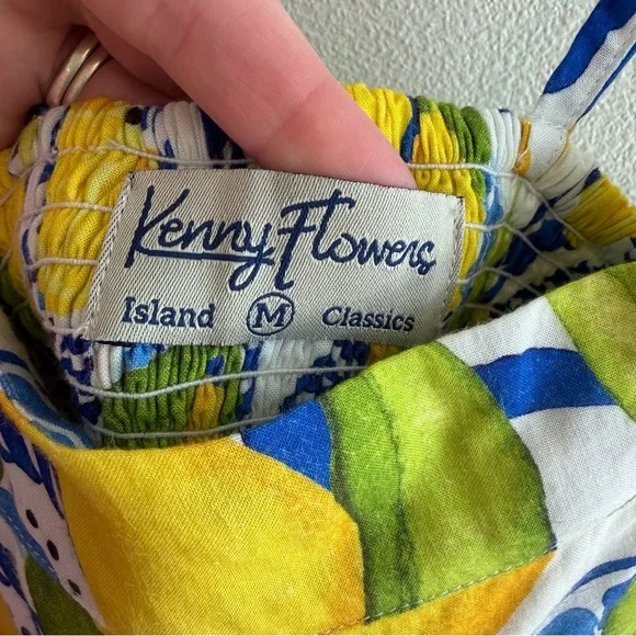 Kenny Flowers The Positano Resort Lemon Print Maxi Dress Size M - Picture 3 of 7